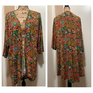 LuLaRoe Womens Paisley Print Open Front Cardigan M